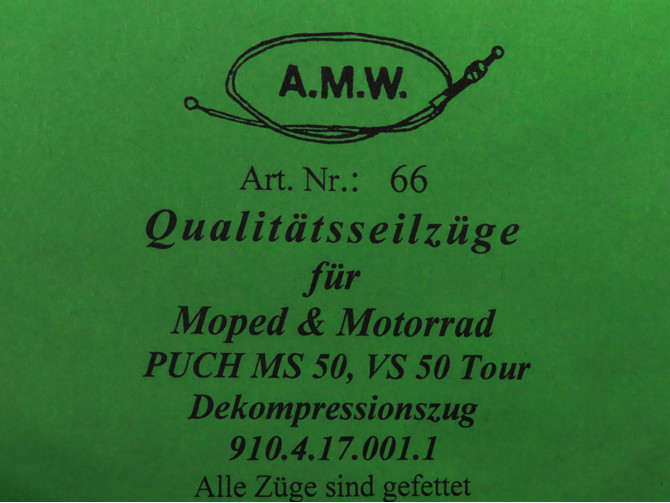 Bowdenzug Puch MS50 / VS50 Tour Dekompressorzug A.M.W. product